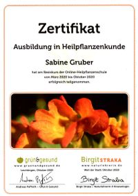 Zertifikat Heilpflanzenschule Sabine 2020